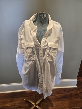 Women's White Utility Button-Down Shirt